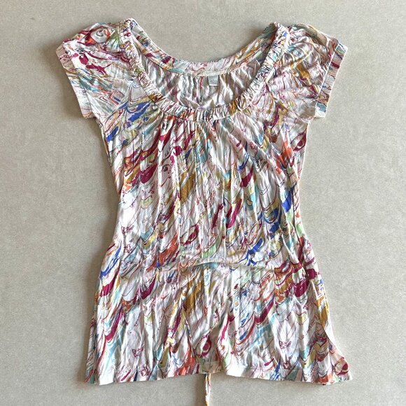 RARE Multicolor Marble Print Top ASO Miley Stewart - Picture 5 of 9